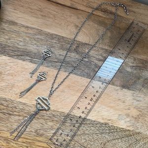 Harley Davidson earrings and necklace set
